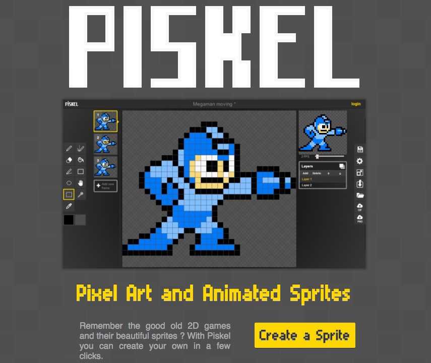 Piskel Pixel art megaman